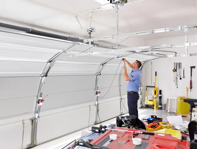 Garage door cable repair service by Weddington Garage Door Repair in Weddington