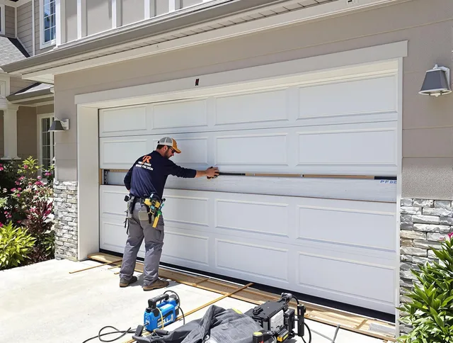 Weddington Garage Door Repair team performing complete garage door replacement at Weddington residence