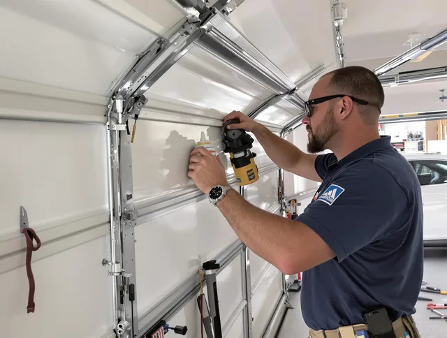 Weddington Garage Door Repair technician quieting a noisy garage door in Weddington
