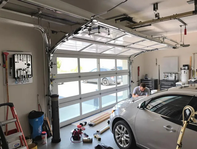 Garage door noise reduction service by Weddington Garage Door Repair in Weddington