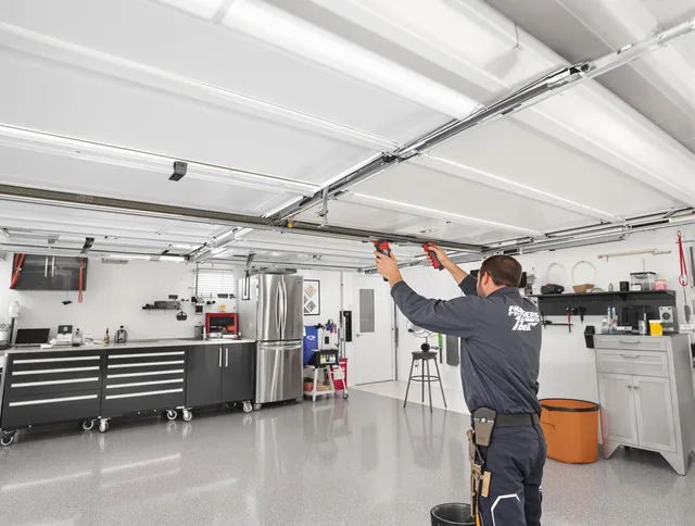 Overhead garage door repair service by Weddington Garage Door Repair in Weddington